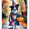 Edge Collections - 28" x 40" - Multicolor - Border Collie Large Halloween Trick or Treat House Flag - 1 Piece